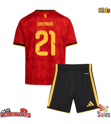Belgium Timothy Castagne #21 Replica Home Stadium Kit for Kids World Cup 2026 Short Sleeve (+ pants)